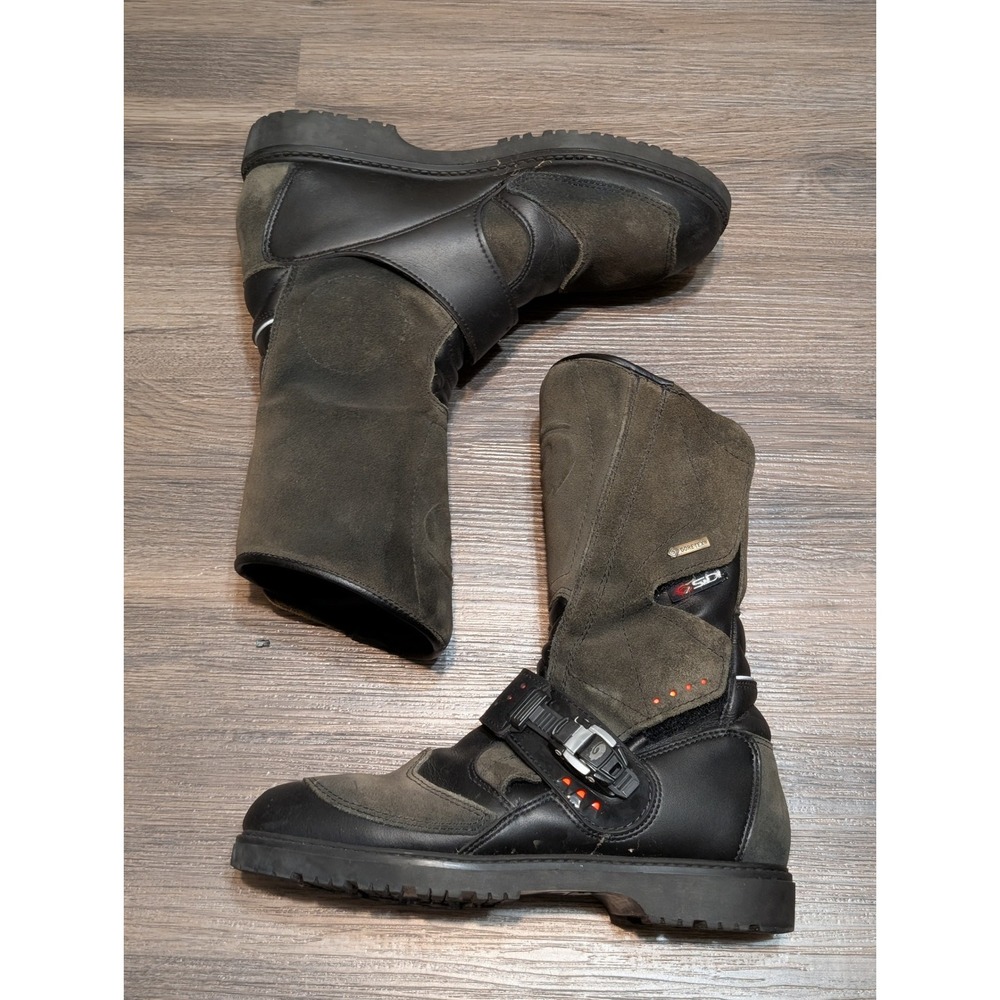 Sidi Canyon Gore-Tex Motorcycle Boots Black Leather‎ Suede Mens US 8.5 EUR 42